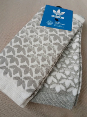 Adidas set of 2 long socks new, white and gray