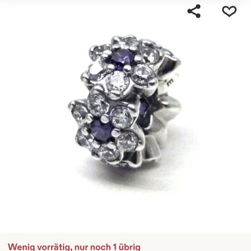Pandora charm divider with purple and clear cubic zirconia, like new