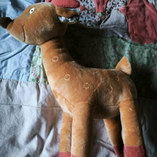 Baby bedding set with pillowcase and plush reindeer like new