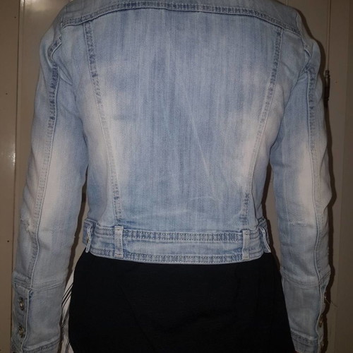 Denim jacket used crop blue, size S