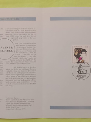 Germany 1998 stamp with Bonn first day cover cancellation