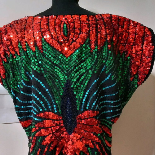 Sequin embellished blouse like new, size XL multicolor