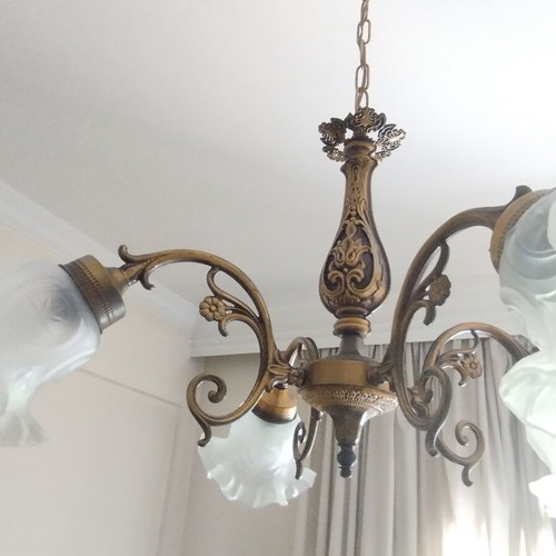 Vintage Brass Chandelier 4-light | Genuine Brass | Custom Order