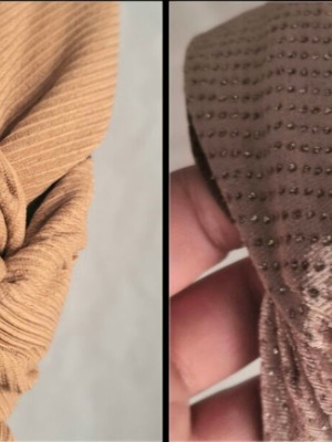 Σετ 2 elegant βελούδινες στέκες μαλλιών σε nude και dusty rose
