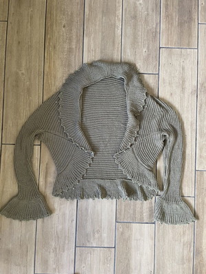 Knitted khaki cardigan used, size S