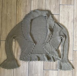 Knitted khaki cardigan used, size S