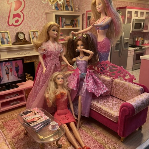 Vintage Barbie dolls pack of 4 from 2000s movies