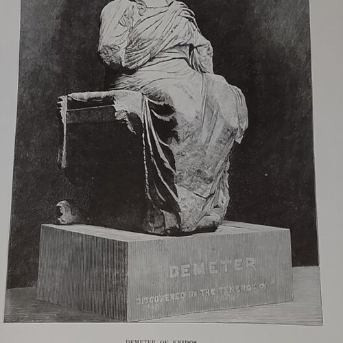 Δήμητρα της Κνίδου 1880 ξυλογραφία, κλασικό άγαλμα