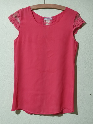 Women's blouse with lace like new, pink