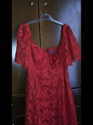 Φόρεμα Shein Curve κόκκινο δαντέλα 1XL καινούργιο