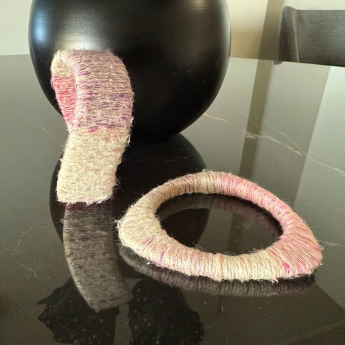 Set of 2 handmade bracelets by Anna Maria Lambert used, pink cotton thread