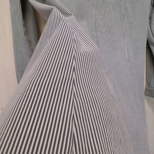 Medium striped jacket like new, white and gray
