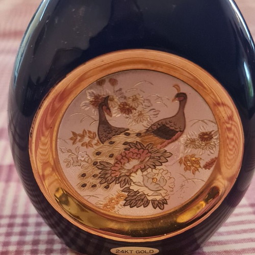 Vintage Japanese Chokin Vase like new with 24K gold coating 10cm