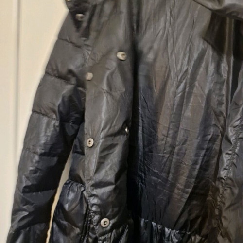 Sisley jacket like new, black with ruffles, size Large