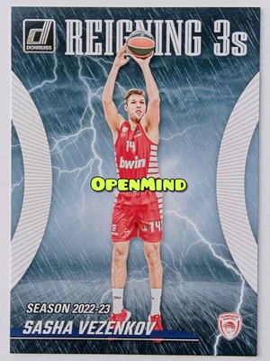 Sasha Vezenkov Reigning 3s #12 Olympiacos Donruss Euroleague 2023-24 new