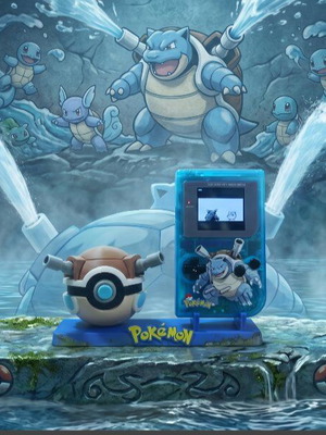 Nintendo Game Boy DMG-01 Blastoise Tribute Custom με κασέτα Blue Version