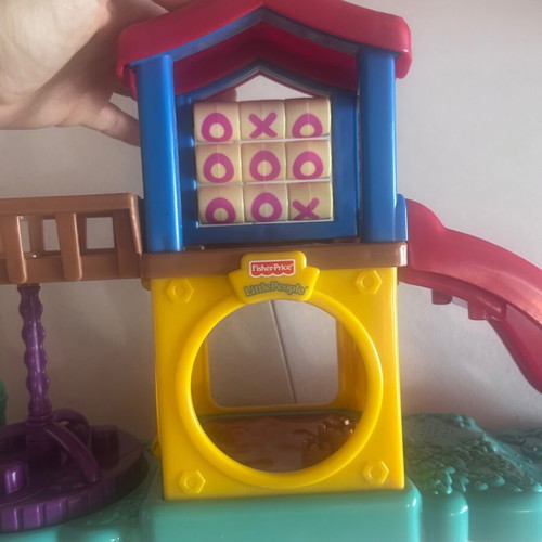 Fisher-Price Little People playground with slide and tic-tac-toe used