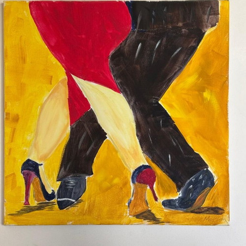 Tango Handmade Acrylic Painting on Canvas 40x40 cm