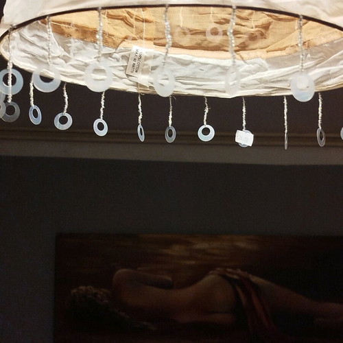 Ceiling light fabric cotton 100% beige and light chocolate new