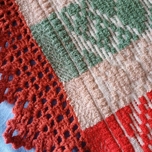 Vintage Handmade Woven Throw Blanket 110x180 cm