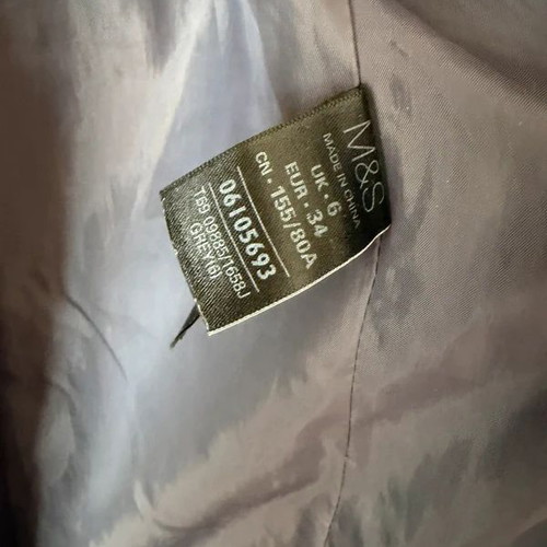 Marks & Spencer grey long coat used, skinny fit