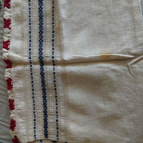Authentic Bulgarian Mesal used, traditional handwoven linen towel