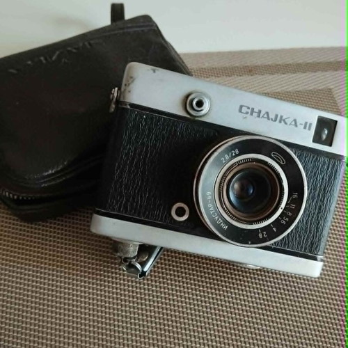 Chaika-II vintage Soviet camera used with original leather case