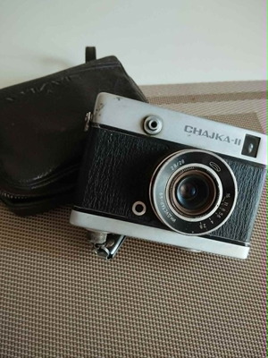 Chaika-II vintage σοβιετική φωτογραφική μηχανή μεταχειρισμένη με αυθεντική δερμάτινη θήκη