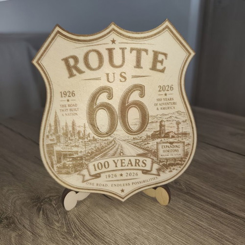 Route 66 100 Years Wooden Anniversary Decoration