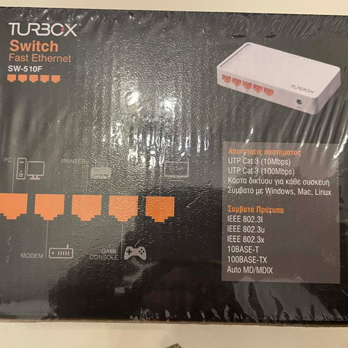 TURBOX Fast Ethernet Switch SW-510F 5-port new