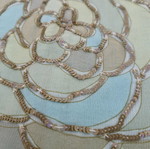 Zara silk skirt like new with embroidered sequins, beige and turquoise