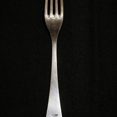 Collectible World War II Fork used, Reichsadler emblem, silver-plated