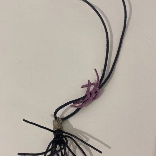 Handmade leather necklace used
