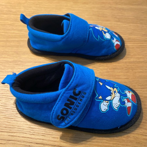 H&M cotton Sonic slippers used, blue, size 26/27