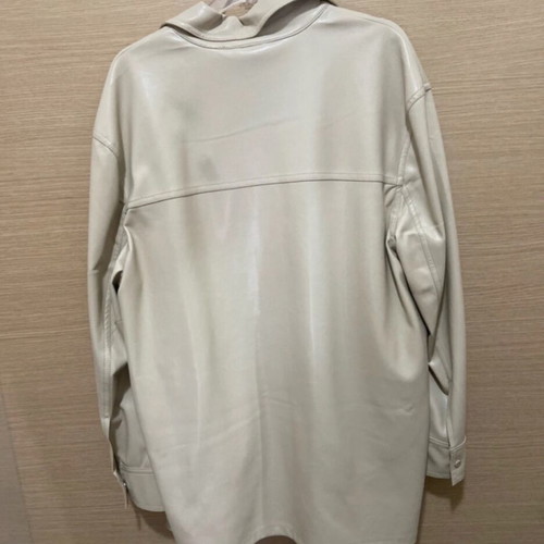 Topshop leather jacket cream size L/XL new