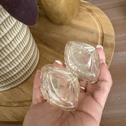 Vintage clear glass salt and pepper shakers