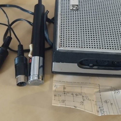 Philips EL 3302 cassette recorder with vintage leather case