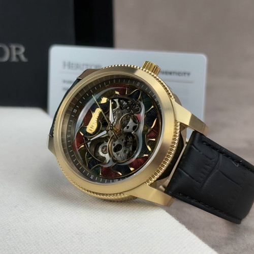 Heritor Automatic watch Emmanuel HERHS3703 new, black leather strap