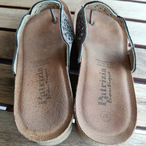 Patrizia Boutique leather sandals used, size 37, beige and brown