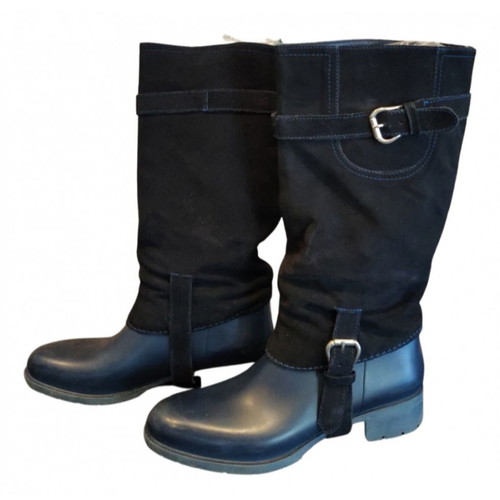 Galotses boots used with suede leather and fur lining, size 39