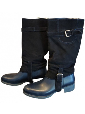 Galotses boots used with suede leather and fur lining, size 39