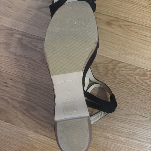 Kalogirou black suede platform sandals, size 39, made in Italy