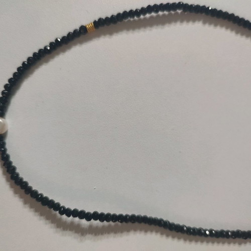 Necklace new with semi-precious agate stones and natural pearl