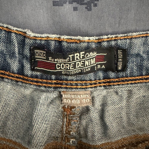 Zara TRF Distressed Denim Shorts Size L 40 Used Blue