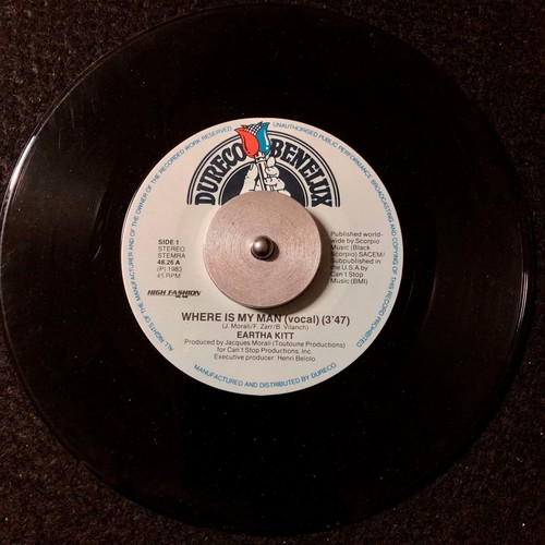 Eartha Kitt Where Is My Man vinyl used, 7", 45 RPM, single, stereo