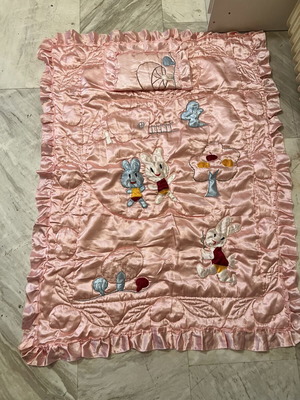 Baby quilt with pillowcase for crib like new