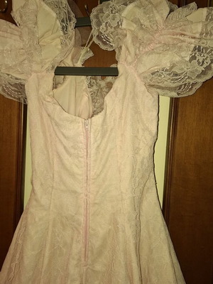Vintage Dress Karen Okada for Climax 80s muted pink lace like new