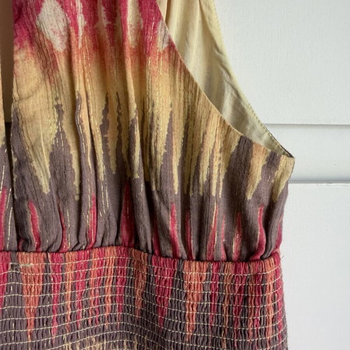 Free People Boho Halter Dress Size S with Gold Lurex in Excellent Condition