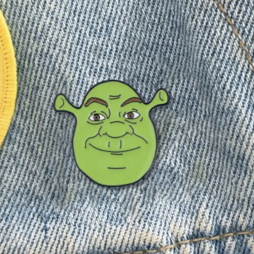 Shrek pin new, green, 3.5 cm