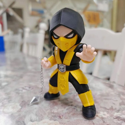 Chibi Scorpion Mortal Kombat figure, collectible gaming decor
